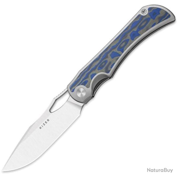 Couteau Kizer Allure Lame Acier S45VN Drop Point Manche Titane/Micarta Vortex Liner Lock KI4763LDA1