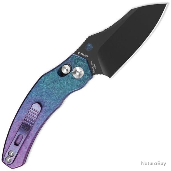 Couteau Kizer Mini Bulldog Lame Acier S45VN DLC Sheepsfoot Manche Titane Cristallis� Clutch Lock