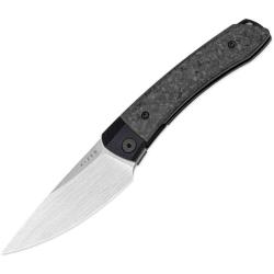 Couteau Kizer Mini Momo Lame Acier M390 Drop Point Manche Timascus/Carbone Marbr&eacute; Liner Lock