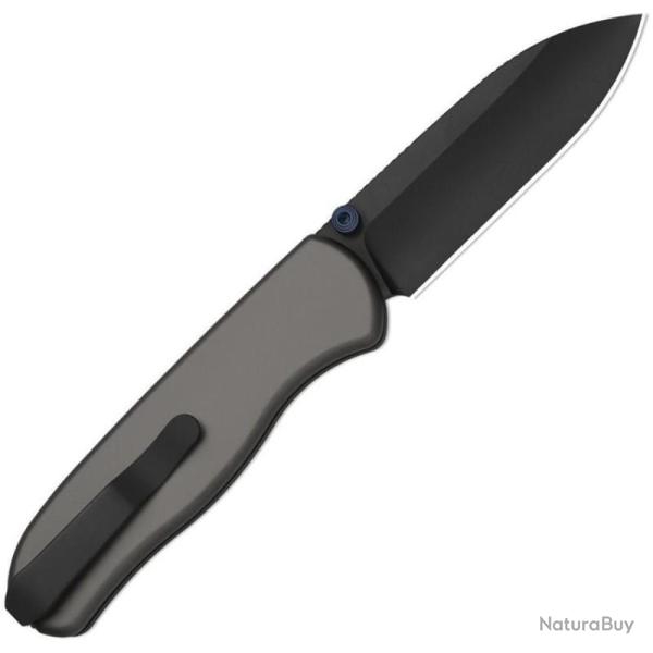 Couteau Kizer Drop Bear Zero Lame Acier Elmax DLC Drop Point Manche Aluminium Button Liner Lock