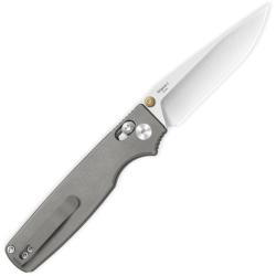 Couteau Kizer Original 2 Lame Acier S45VN Drop Point Manche Titane Gris Clutch Lock KI36052MA