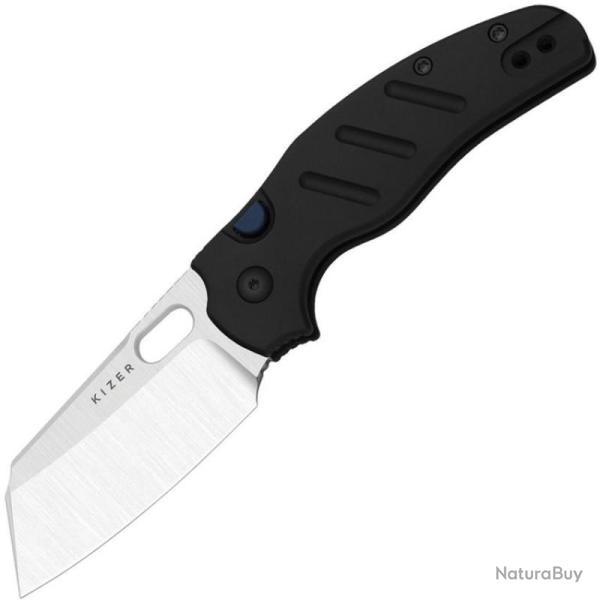 Couteau Kizer Sheepdog C01C Lame Acier Elmax Sheepsfoot Manche Aluminium Button Liner Lock