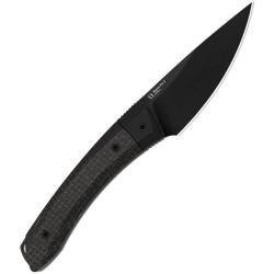 Couteau Kizer Momo Fix 3 Lame Acier AEB-L Noire Drop Point Manche Micarta/G10 Etui Kydex KI1124A4