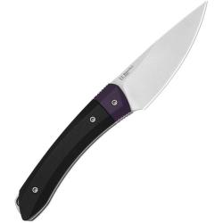 Couteau Kizer Momo Fix 3 Lame Acier AEB-L Stonewash Drop Point Manche G10 Violet Etui Kydex KI1124A3