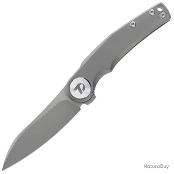 Couteau Dreamtech Lame Acier M390 Manche Titane Gris Frame Lock DTK9618G