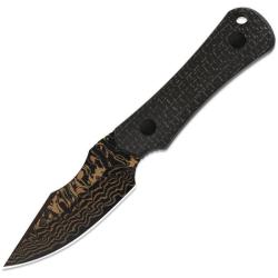 Couteau Kizer Bone Lame Damas Cuivr&eacute; Drop Point Manche Micarta Noir Etui Kydex KI1122A2