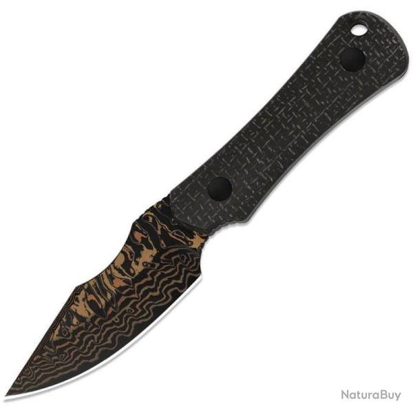 Couteau Kizer Bone Lame Damas Cuivr� Drop Point Manche Micarta Noir Etui Kydex KI1122A2