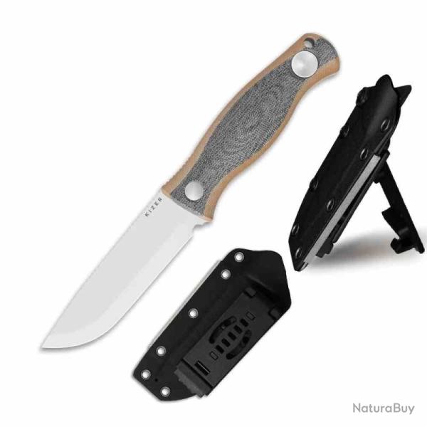 Couteau Kizer Polaris Lame Acier AEB-L Drop Point Manche Micarta/G10 Etui Kydex KI1100A1