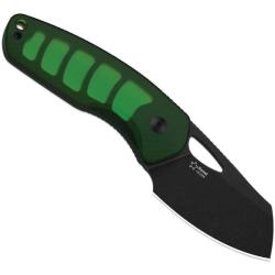 Couteau Kizer Hornet Lame Acier 14C28N Sheepsfoot Manche Acrylique Vert Etui Kydex KI1074A2