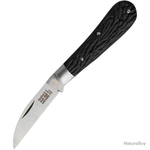 Couteau Taylor's Eye Witness Tackler's Slip Joint Black Lame Acier 420HC Manche Bois Made In TEW34
