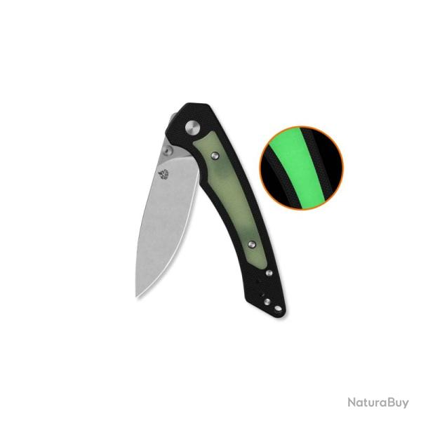 Couteau QSP Peregrine Lame Acier 10Cr15MoV Stonewash Clip Point Manche G10 Phospho Liner Lock