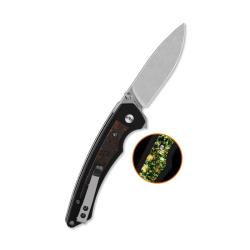 Couteau QSP Peregrine Lame Acier 10Cr15MoV SW Clip Point Manche G10 CF Orange Glow Liner Lock