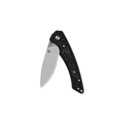 Couteau QSP Peregrine Lame Acier 10Cr15MoV Stonewash Clip Point Manche G10 CF Bleu Liner Lock