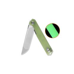Couteau QSP Mantis Lame Acier Nitro-V Satin Tanto Manche G10 Phosphorescent Liner Lock QS176B1