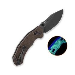 Couteau QSP Elk Lame Acier 14C28N Manche Micarta Glow-in-the-Dark Glyde Lock QS173A2