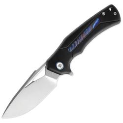 Couteau Dreamtech Lame Acier M390 Drop Point Manche Titane Noir Zirconium Frame Lock DTK9042TB