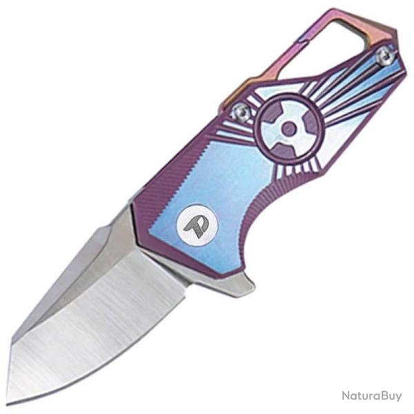 Couteau Dreamtech Lame Acier S35VN Reverse Tanto Manche Titane Anodis� Bleu et Violet DTK5313PB