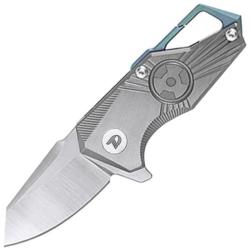 Couteau Dreamtech Lame Acier S35VN Reverse Tanto Manche Titane Anodis&eacute; Gris Frame Lock DTK5313G
