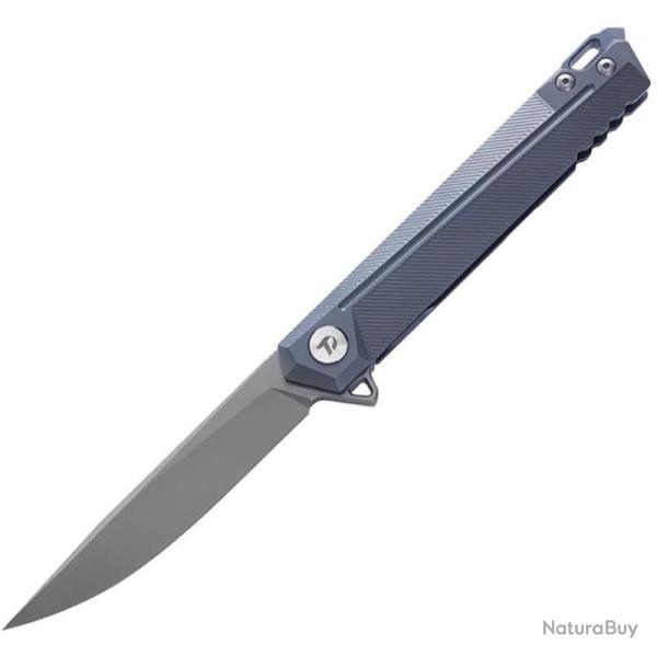 Couteau Dreamtech Lame Acier S35VN Manche Titane Bleu Sculpt� Frame Lock DTK5311BL