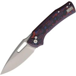 Couteau Dreamtech Lame Acier D2 Drop Point Manche Micarta Noir et Rouge Button Lock DTK4542MR
