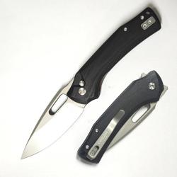 Couteau Dreamtech Lame Acier D2 Drop Point Manche G10 Black Button Lock DTK4542GB