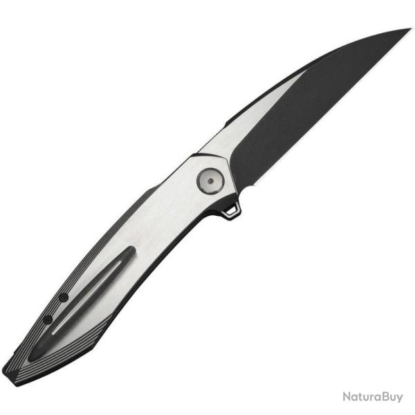 Couteau We Knife Fluxor Lame Wharncliffe Acier M390 Manche Titane Satin Noir Nested Liner WE230714