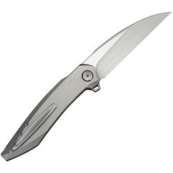 Couteau We Knife Fluxor Lame Wharncliffe Acier M390 Manche Titane Gris Nested Liner Lock WE230712