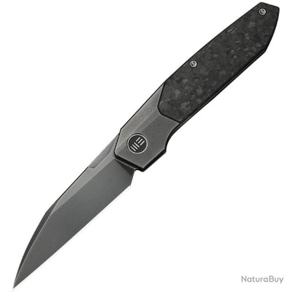 Couteau We Knife Brr15 Lame Wharncliffe Acier M390 Manche Titane Gris Poli Bolster Lock WE240073