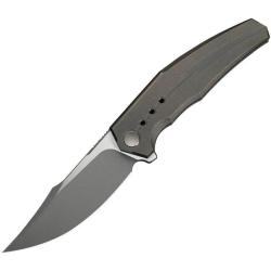 Couteau We Knife Kyklos Lame Clip Point Acier M390 Manche Titane Bronze Frame Lock WE230862