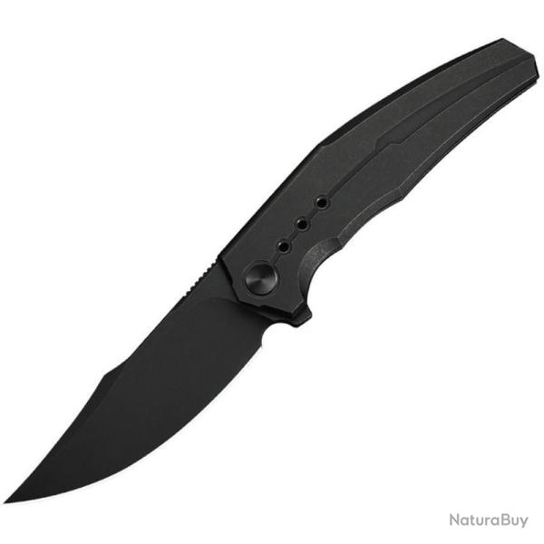 Couteau We Knife Kyklos Lame Clip Point Acier M390 Manche Titane Noir Frame Lock WE230861