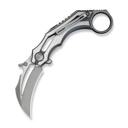 Couteau We Knife Cryonix Lame Hawkbill Acier M390 Manche Titane Bleu satin&eacute; Nested Liner WE240704
