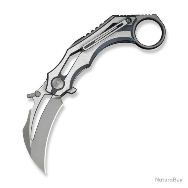 Couteau We Knife Cryonix Lame Hawkbill Acier M390 Manche Titane Bleu satin� Nested Liner WE240704