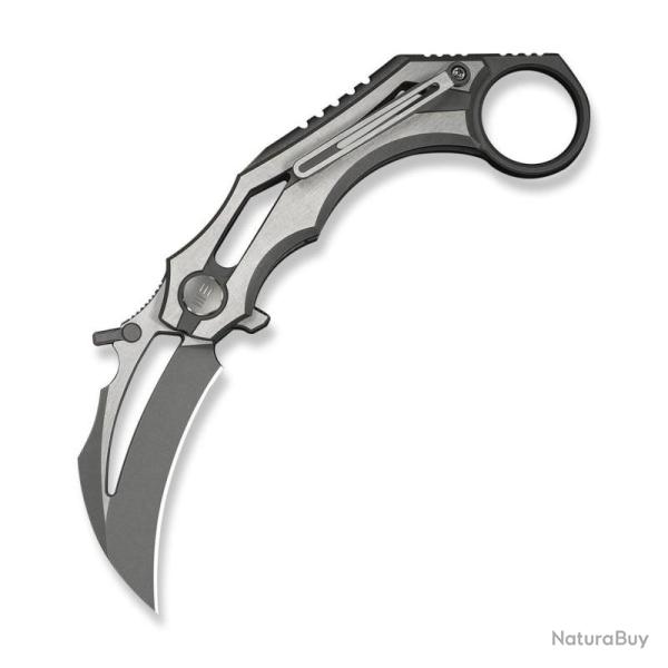 Couteau We Knife Cryonix Lame Hawkbill Acier M390 Manche Titane Gris satin� Nested Liner WE240702