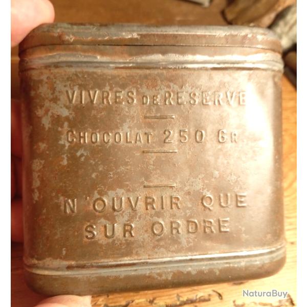 Boite t�le acier, ration de chocolat fran�aise, WW1, Guerin Boutron, 250 gr