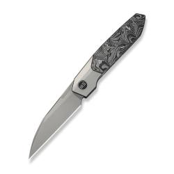 Couteau We Knife Brr15 Lame Wharncliffe Acier M390 Manche Titane Gris Bolster Lock WE240072