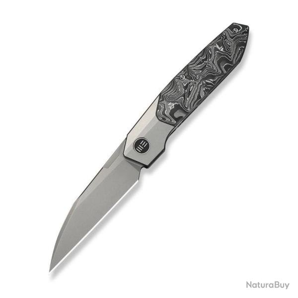 Couteau We Knife Brr15 Lame Wharncliffe Acier M390 Manche Titane Gris Bolster Lock WE240072