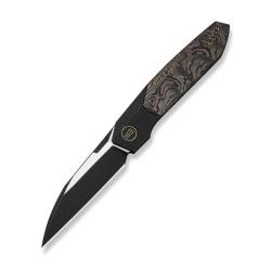 Couteau We Knife Brr15 Lame Wharncliffe Acier M390 Manche Titane Noir Bolster Lock WE240071