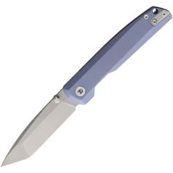 Couteau Dreamtech Lame Acier D2 Tanto Manche Titane Anodis&eacute; Bleu Liner Lock DTK4283TBL