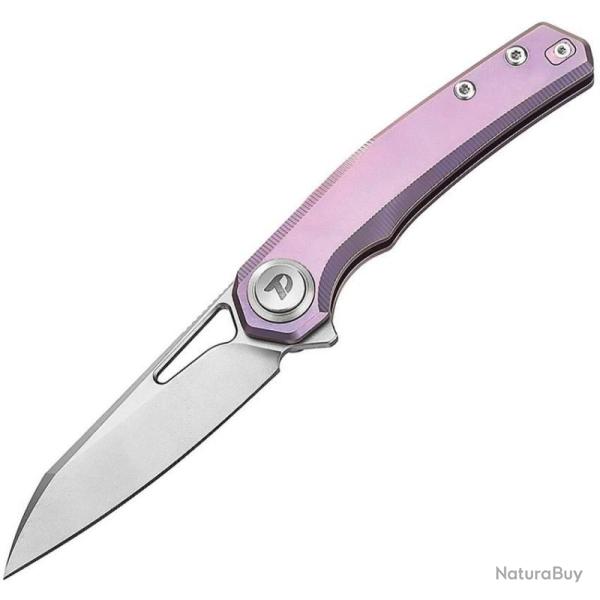 Couteau Dreamtech Lame Acier M390 Manche Titane Violet Button Lock DTK4281VP