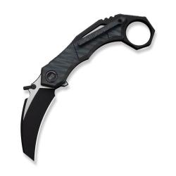 Couteau We Knife Tayra Lame Hawkbill Acier M390 Manche Titane Flamm&eacute; Frame Lock WE240694