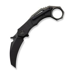 Couteau We Knife Tayra Lame Hawkbill Acier M390 Manche Titane Noir Frame Lock WE240691