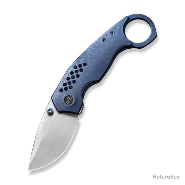 Couteau We Knife Envisage Lame Acier CPM 20CV Manche Titane Bleu Frame Lock WE220134
