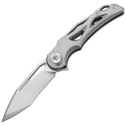 Couteau Dreamtech Lame Acier M390 Modified Tanto Manche Titane Gris Button Lock DTK3665G