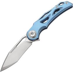 Couteau Dreamtech Lame Acier M390 Modified Tanto Manche Titane Bleu Button Lock DTK3665BL