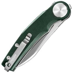 Couteau Dreamtech Lame Acier D2 Drop Point Manche G10 Green Liner Lock DTK3618GGR
