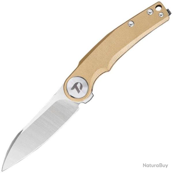 Couteau Dreamtech Lame Acier D2 Drop Point Manche G10 Desert Tan Liner Lock DTK3618GD