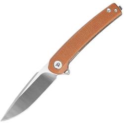 Couteau Dreamtech Lame Acier D2 Drop Point Manche Micarta Naturel Liner Lock DTK3613MO