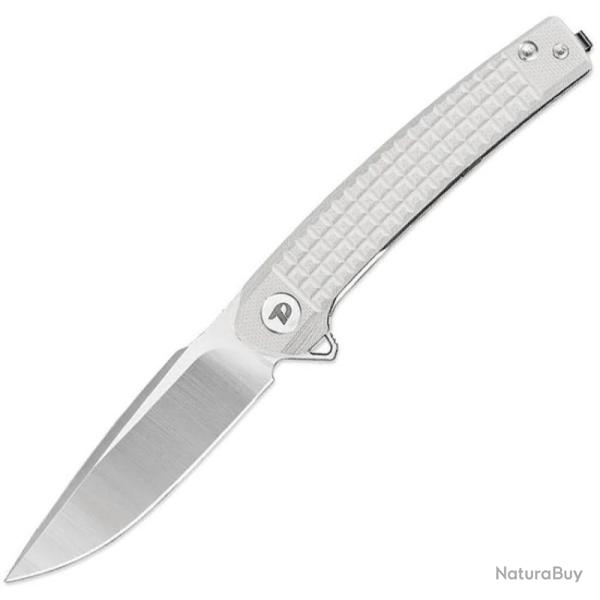 Couteau Dreamtech Lame Acier D2 Drop Point Manche G10 White Liner Lock DTK3613GW