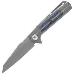 Couteau Dreamtech Lame Acier M390 Reverse Tanto Manche Titane Timascus Frame Lock DTK3403Z