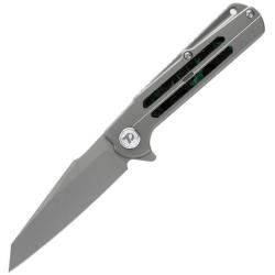 Couteau Dreamtech Lame Acier M390 Reverse Tanto Manche Titane CF Vert Frame Lock DTK3403GR